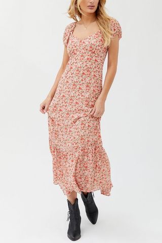 Urban Outfitters + UO Floral Puff Sleeve Maxi Dress