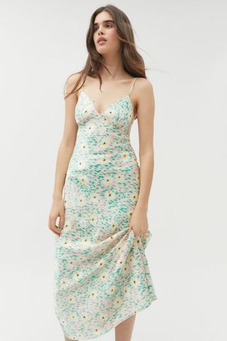 UO + Petra Floral Midi Slip Dress