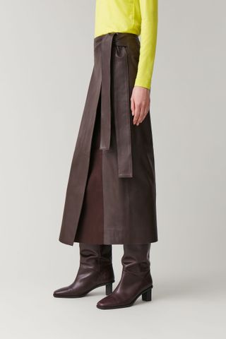 COS + Long Leather Wrap Skirt