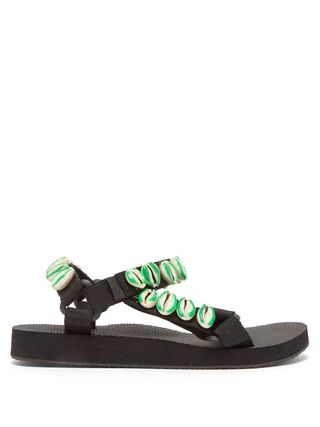 Arizona Love + X Timeless Pearly Shell-Embellished Sandals