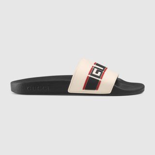 Gucci + Stripe Rubber Slide Sandal