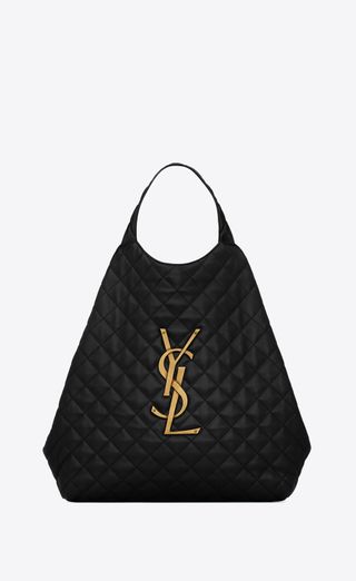 Saint Laurent maxi black quilted shopper bag