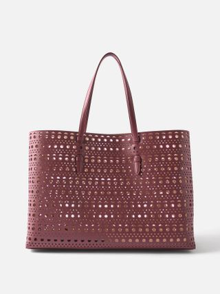 Alaïa + Mina 44 Perforated-Leather Tote Bag