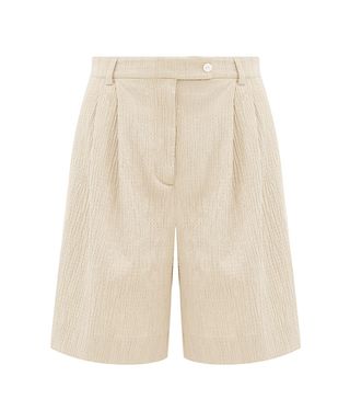 Emilia Wickstead + Rocco High-Rise Cotton-Blend Seersucker Shorts