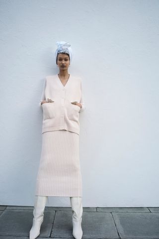 Zara + Ribbed Knit Skirt