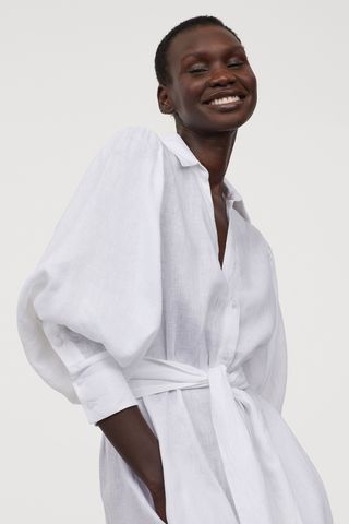 H&M x Johanna Ortiz + Linen Shirt Dress