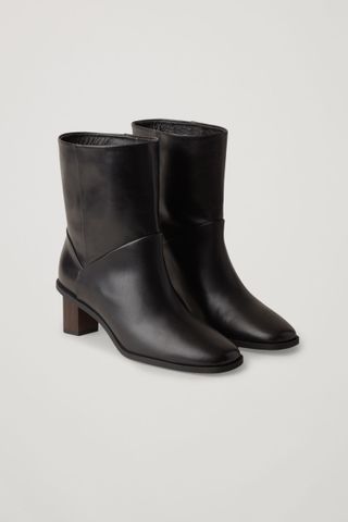 COS + Leather Boots With Tilted Heel