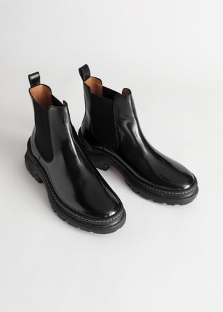 & Other Stories + Chunky Platform Leather Chelsea Boots