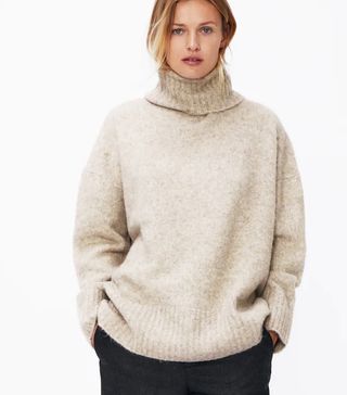 Zara + High Neck Knit Sweater