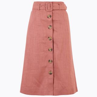 Marks and Spencer + Linen A-Line Midi Skirt
