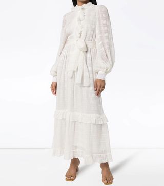 Etro + Long-Sleeved Ruffled Midi Dress