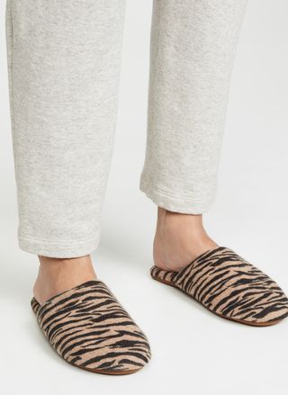 Minnie Rose + Tiger Cashmere Slippers