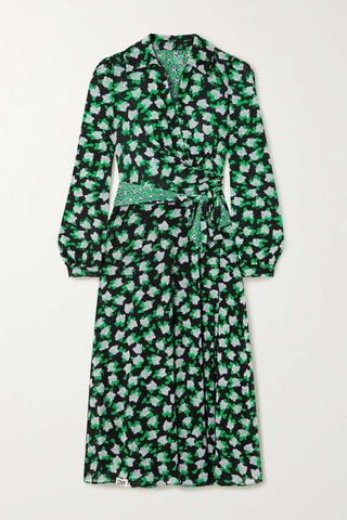 Diane Von Furstenberg + Phoenix Reversible Printed Crepe Midi Wrap Dress