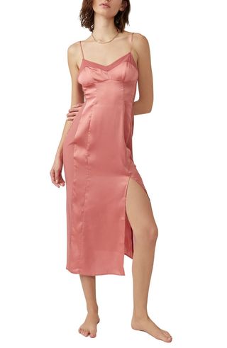 Free People + City Cool Satin Slipdress