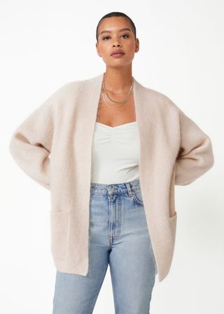 & Other Stories + Oversized Buttonless Knit Cardigan