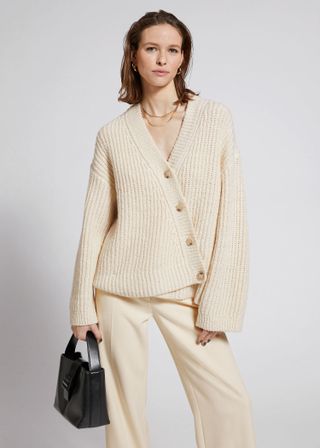 & Other Stories + Relaxed Overlap Knit Cardigan