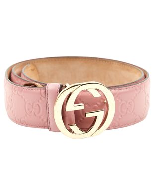 Gucci + Interlocking Leather Buckle Belt