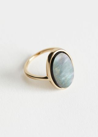 & Other Stories + Oval Shell Pendant Ring