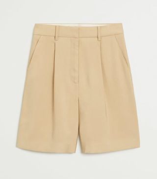 Mango + High Waist Suit Bermuda Shorts