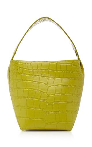 Imago-A + Croc-Embossed Leather Bucket Bag