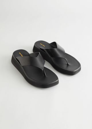 & Other Stories + Leather Thong Strap Sandals