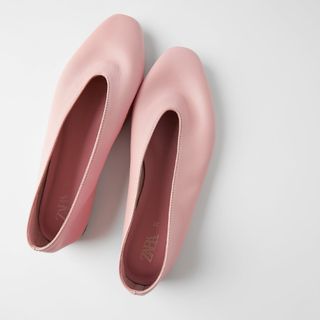 Zara + Soft Leather Ballet Flats
