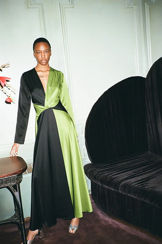 Paris Georgia + Black Green Thistle Dress