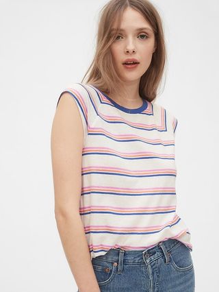 Gap + Striped Sleeveless Raglan T-Shirt