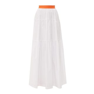 Staud + Tiered Cotton-Poplin Maxi Skirt