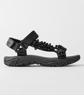 Zara + Flat Sports Sandals With Beading