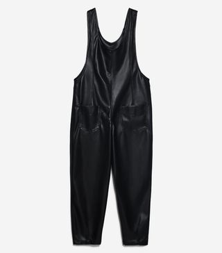 Zara + Faux Leather Dungarees