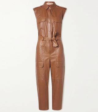 Yves Saloman + Belted Leather Jumpsuit