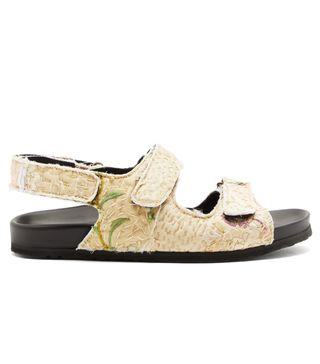 By Walid + Felix Velcro-Strap Embroidered Sandals