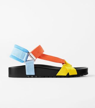 Zara + Multicoloured Flat Sandals