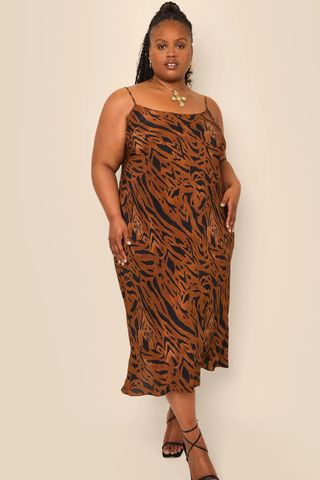 Rixo + Holly Dress in Tiger Brown