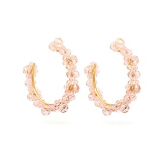Simone Rocha + Large Crystal-Daisy Hoop Earrings