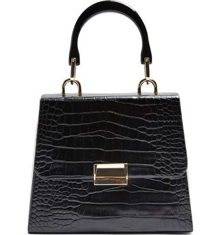 Topshop + Crocodile Embossed Flap Handbag