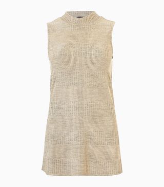 Marks and Spencer + Textured High Neck Longline Shell Top