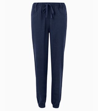 Marks and Spencer + Linen Rich Ankle Grazer Peg Trousers