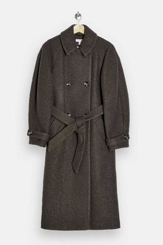 Topshop + Charcoal Gray Boucle Trench