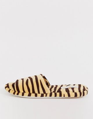ASOS + Truffle Collection Zebra Print Slippers