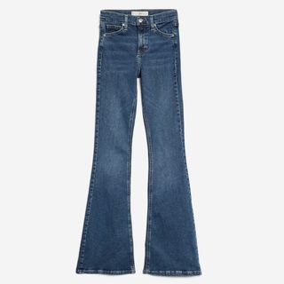 Topshop + Indigo Wash Flared Jamie Skinny Jeans