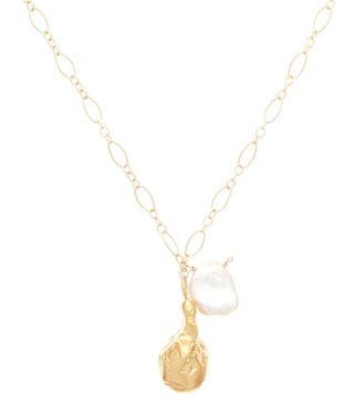 Alighieri + Pearl Charm-Drop 24kt Gold-Plated Necklace