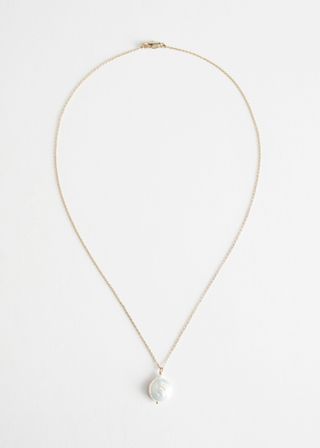 & Other Stories + Pearl Pendant Chain Necklace