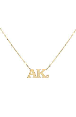 Adina's Jewels + Double Personalized Initial Block Pendant Necklace