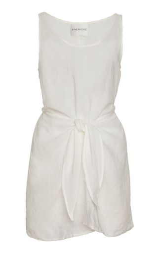 Anemone + Tie-Front Ramie Wrap Dress