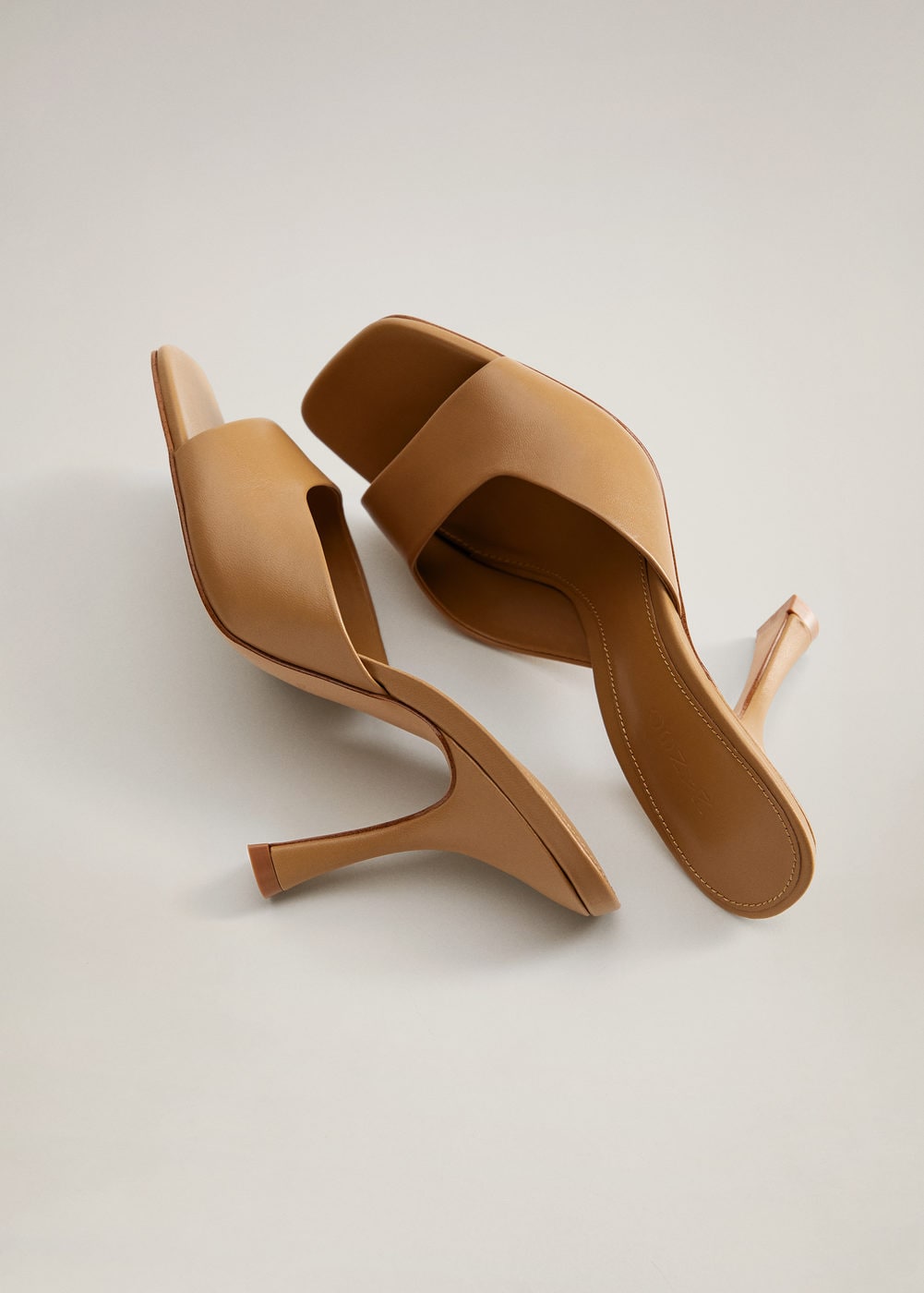 Mango + Heel Leather Mules