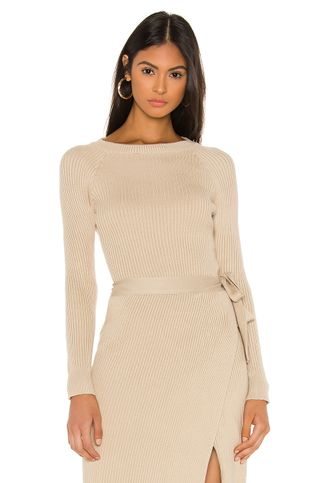 Line & Dot + Alysa Sweater Set Top in Taupe