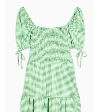 Topshop + Green Gingham Dress