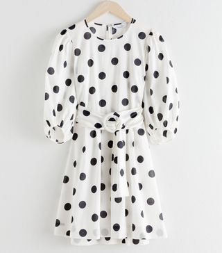 & Other Stories + Belted Polka Dot Mini Dress